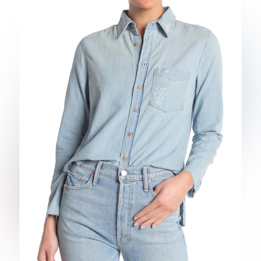MOTHER Foxy destroyed Button Down Shirt